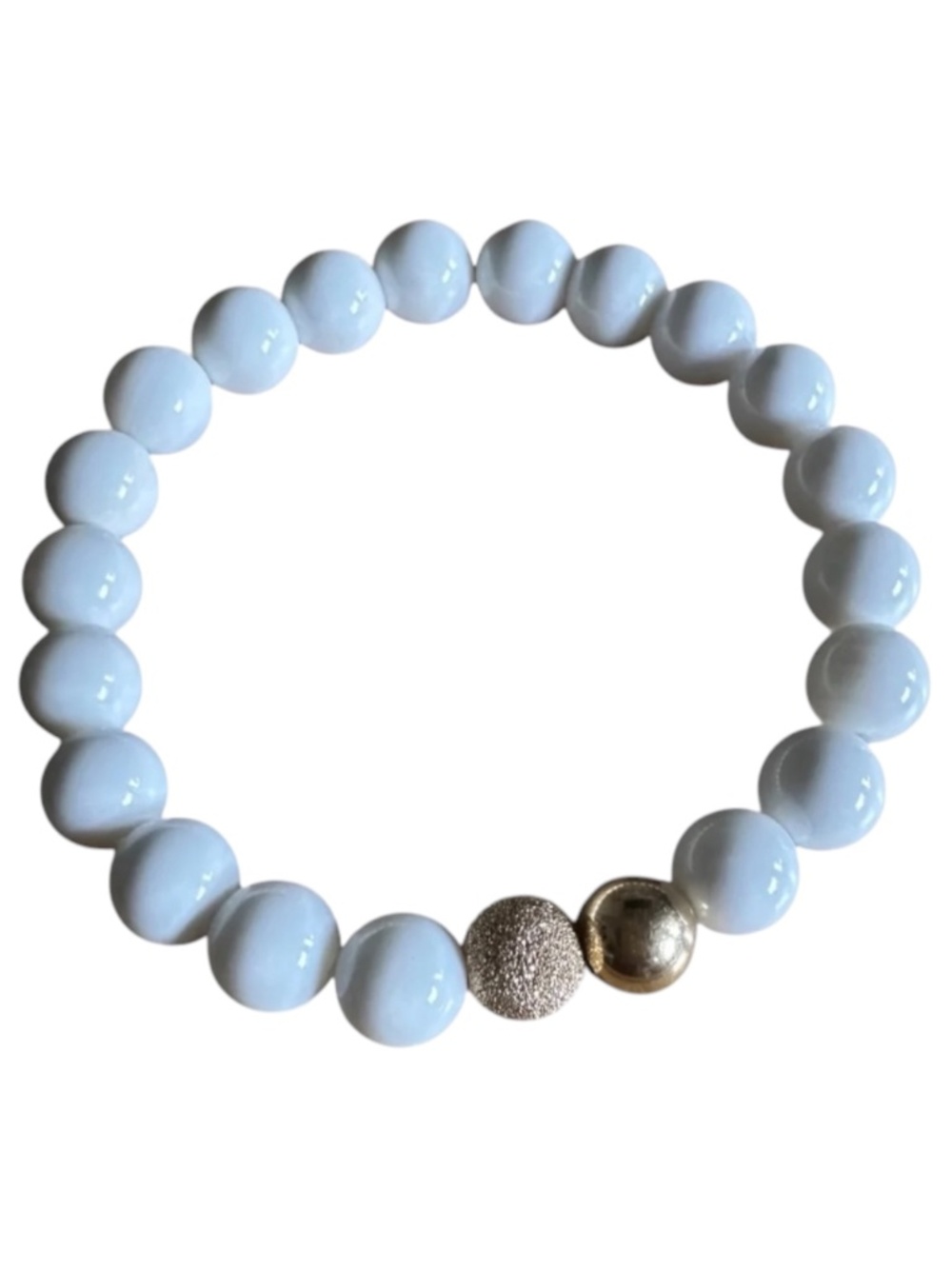 Classic White Shell Bead 14K Gold Filled Stardust Stretch Bracelet